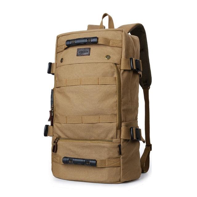 45L Men's Canvas Backpack - Large Travel Bag Mountaineering Backpacks (D78)(LT3)
