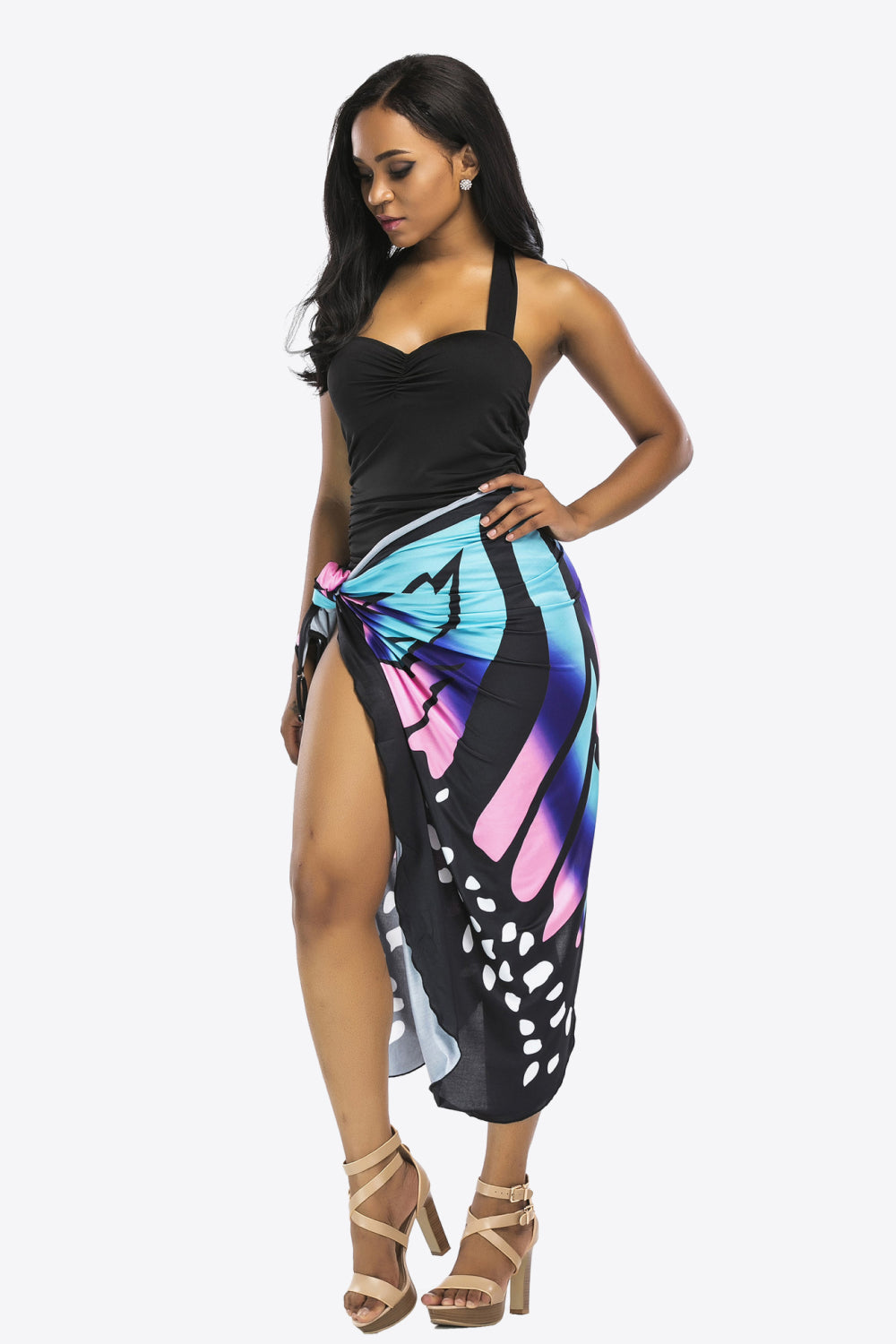 Butterfly Spaghetti Strap Cover Up (TB11D) T