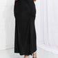 White Birch Full Size Up and Up Ruched Slit Maxi Skirt in Black (TB7) T - Deals DejaVu
