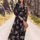 Floral V-Neck Split Maxi Dress (BWMT) T - Deals DejaVu