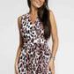 Leopard Print Open Back Split Sleeveless Dress (BWMT) T - Deals DejaVu