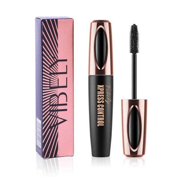 Eyelash Mascara 4D Silk Fiber Long Curling Black Waterproof Silicone Brush Head Lengthening Thicker (M2)(1U86)
