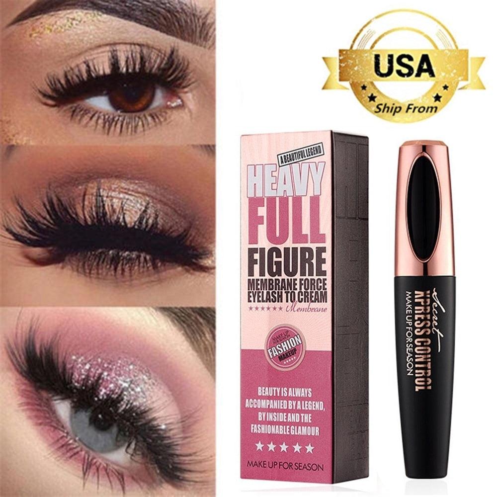 4D Silk Fiber Eyelash Makeup Waterproof Mascara Black Mascara Eye Lashes Extension Curling Mascara (M2)(1U86)