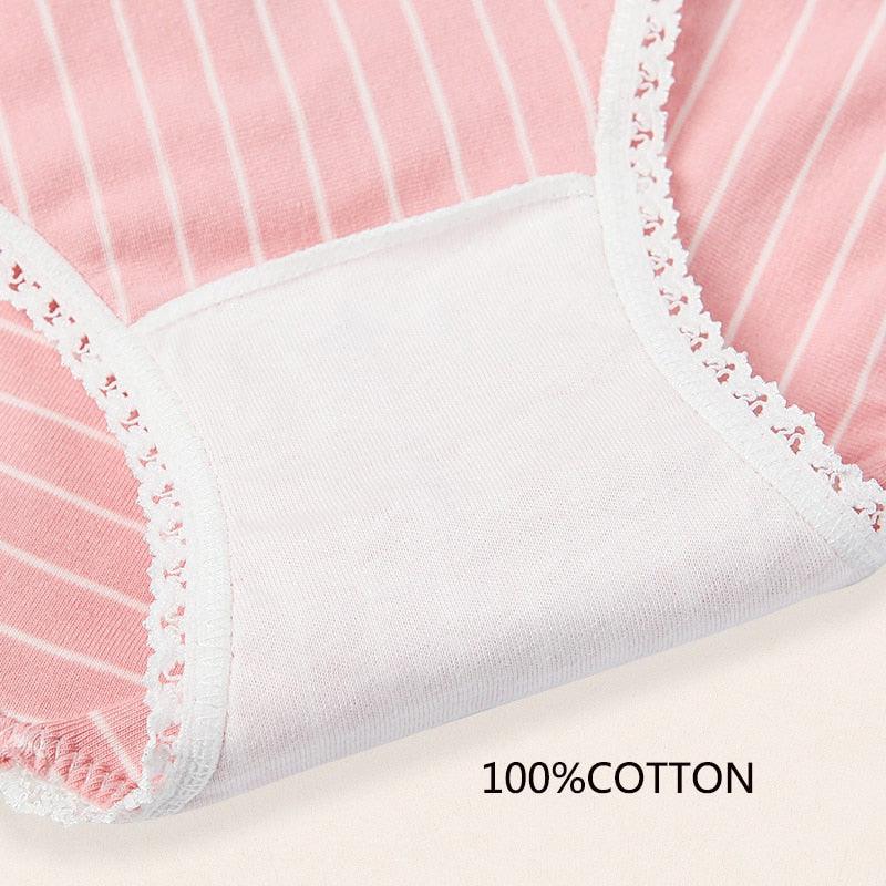 Cute 4Pcs Fashion Women Low Waist Panties - Solid Girls Briefs Comfort Cotton Healthy Lingerie (TSP3)(TSP1)