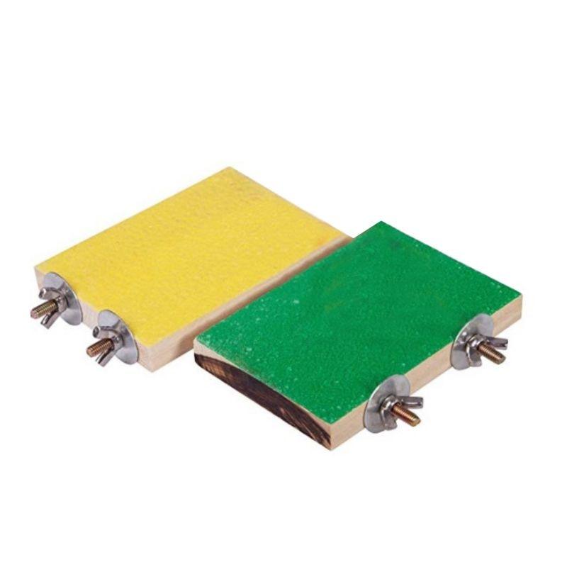 4Pcs Pet Bird Perch Stand Toys Wooden Parrot Platform Claw Grinding Bar Stick (7W4)(F76)