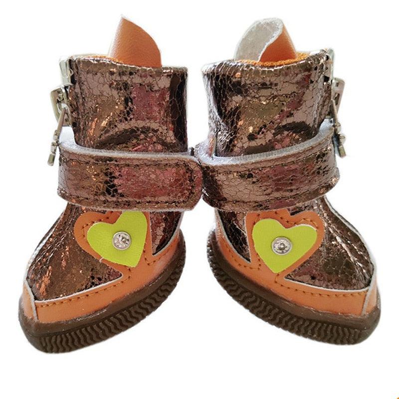 4Pcs/Set Dog Shoes - Breathable Net Shoes Anti-slip Pet Boots - Paw Protector Reflective Shoes (W8)