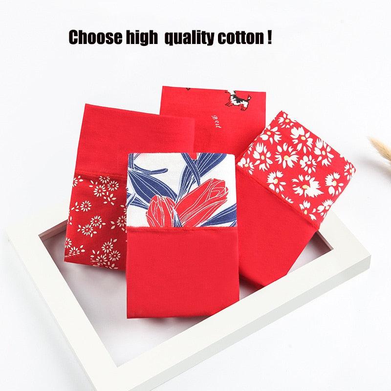 Cute 4Pcs/lot Women's Panties - Sexy Breathable Comfortable Cotton Underwear (TSP2)(F28)