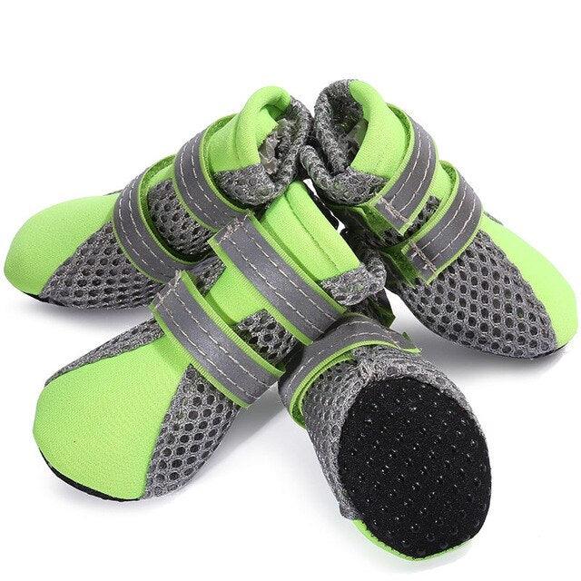 4Pcs/set Reflective Dog Shoes - No-Slip Waterproof Boots Breathable Rain Footwear Paw Protector Outdoor (W8)(F69)
