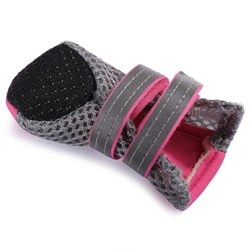 4Pcs/set Reflective Dog Shoes - No-Slip Waterproof Boots Breathable Rain Footwear Paw Protector Outdoor (W8)(F69)