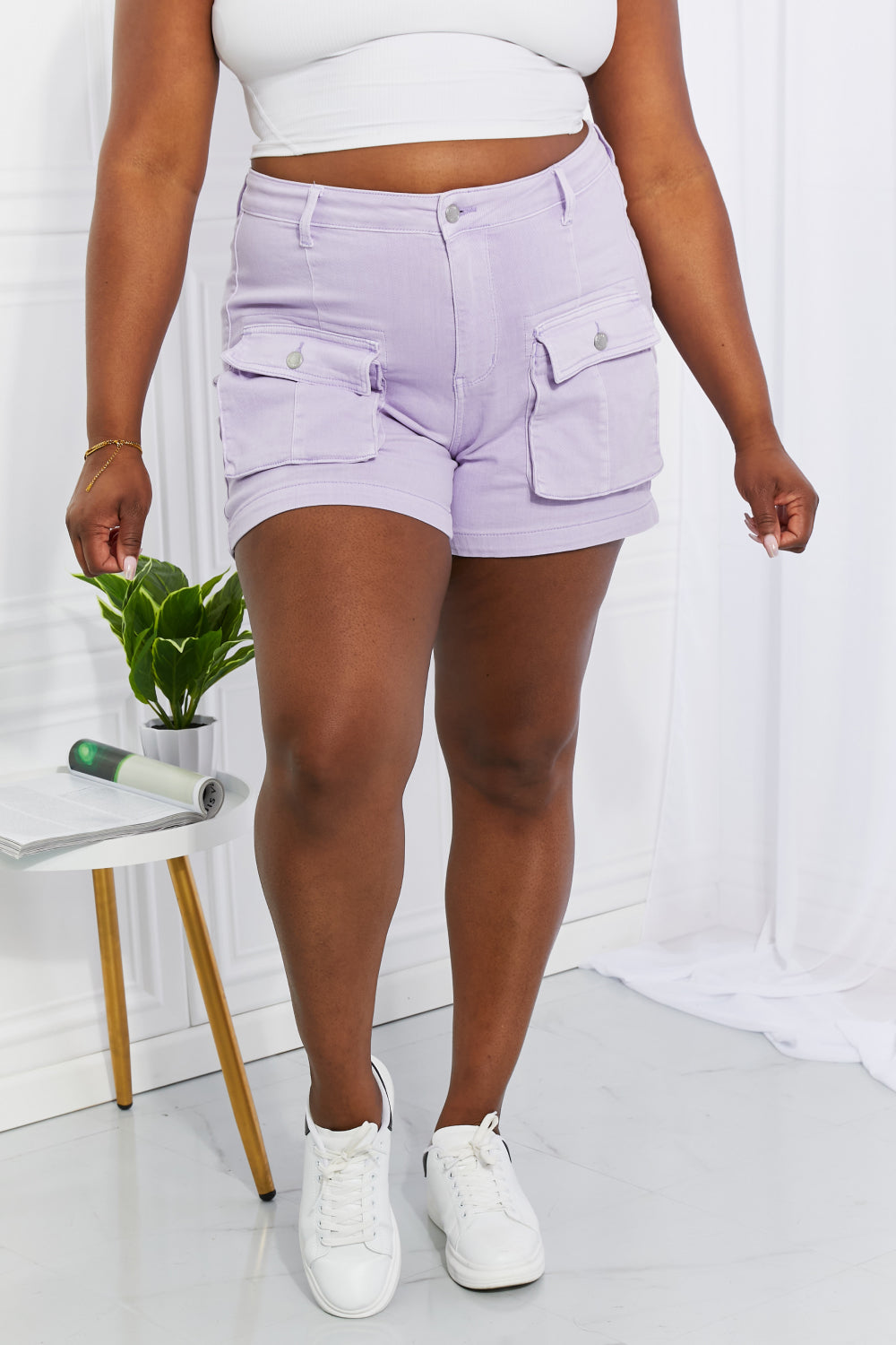Judy Blue Full Size Carter Dyed Cargo Shorts (TBL2) T
