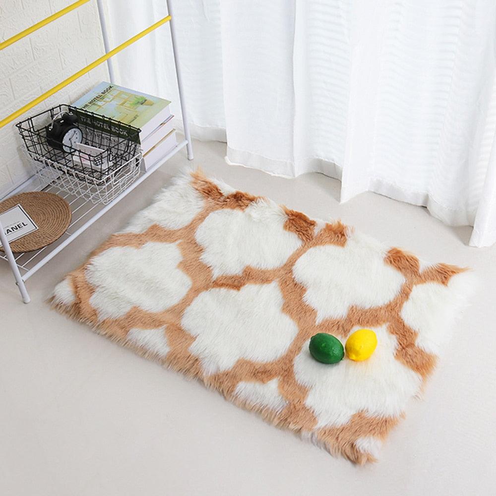 4cm Plush Carpet for Living Room Rectangle Shiny Fur Sheepskin Soft Floor Carpet Anti-slip (RU2)(1U68)(F68)