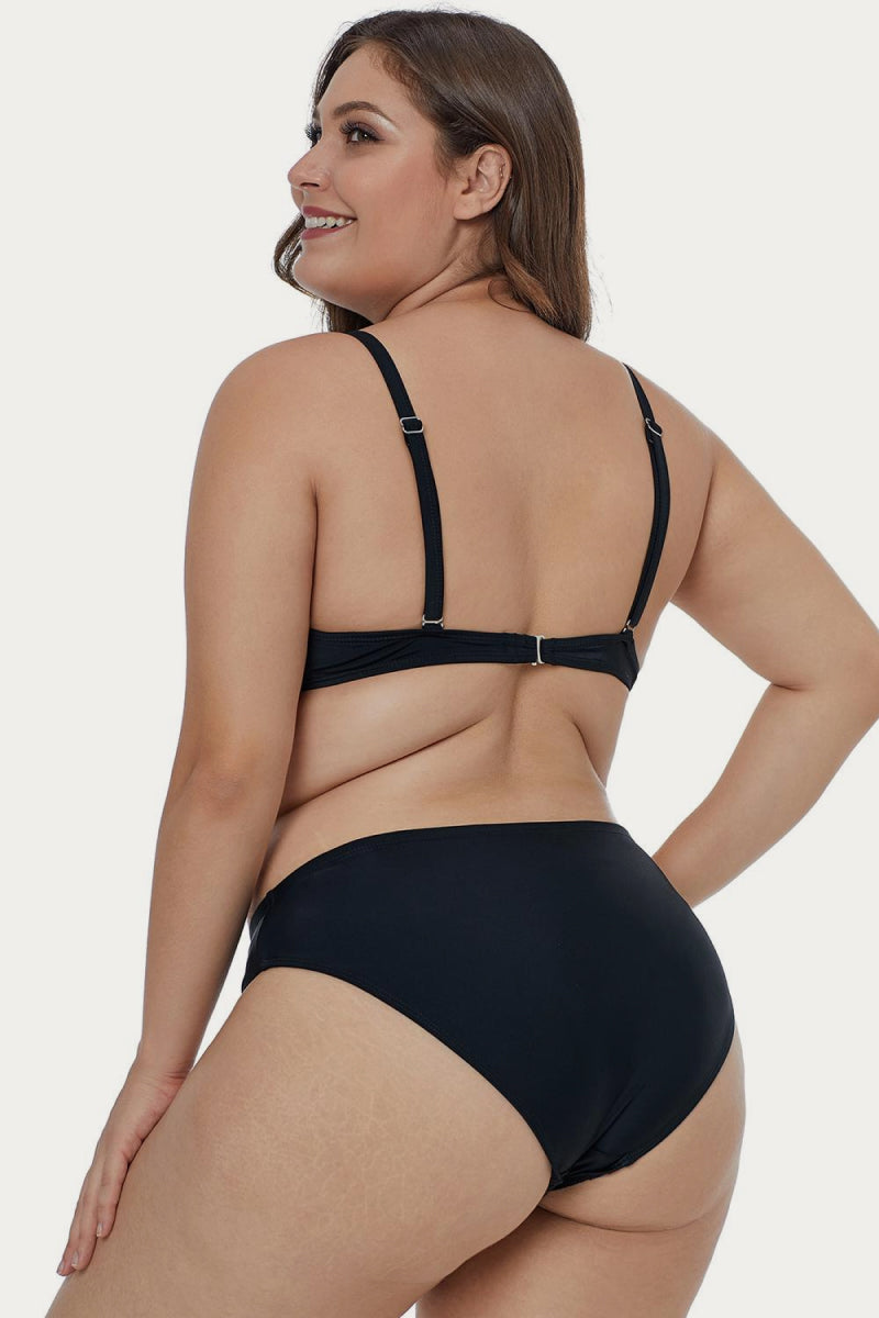 Waves Print Plus Size Bikini Set (TB9D) T