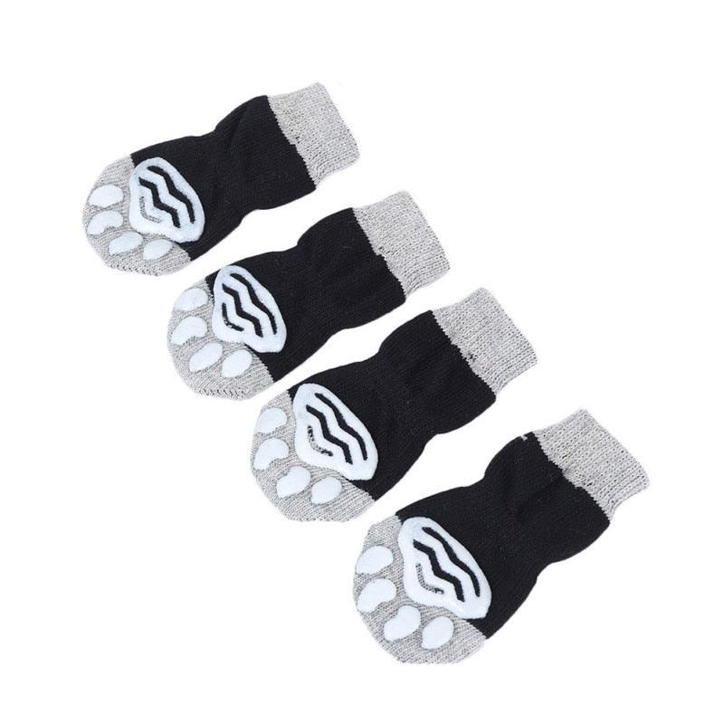 4pcs Anti-skid Cat Dog Shoes - Soft Knit Pet Dog Shoes Small Dog - Paw Care (2U75)