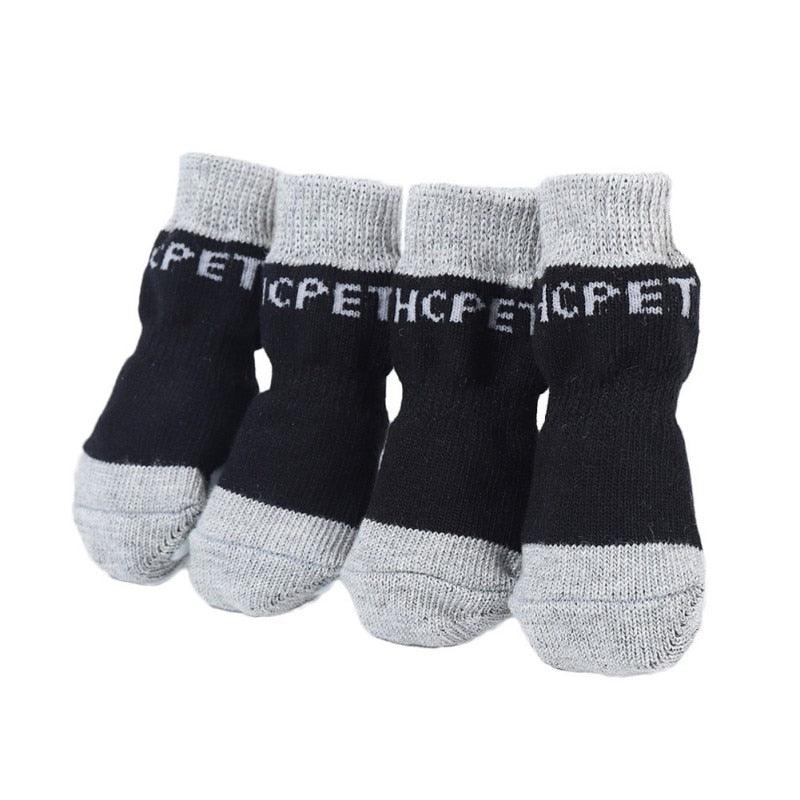 4pcs Anti-skid Cat Dog Shoes - Soft Knit Pet Dog Shoes Small Dog - Paw Care (2U75)