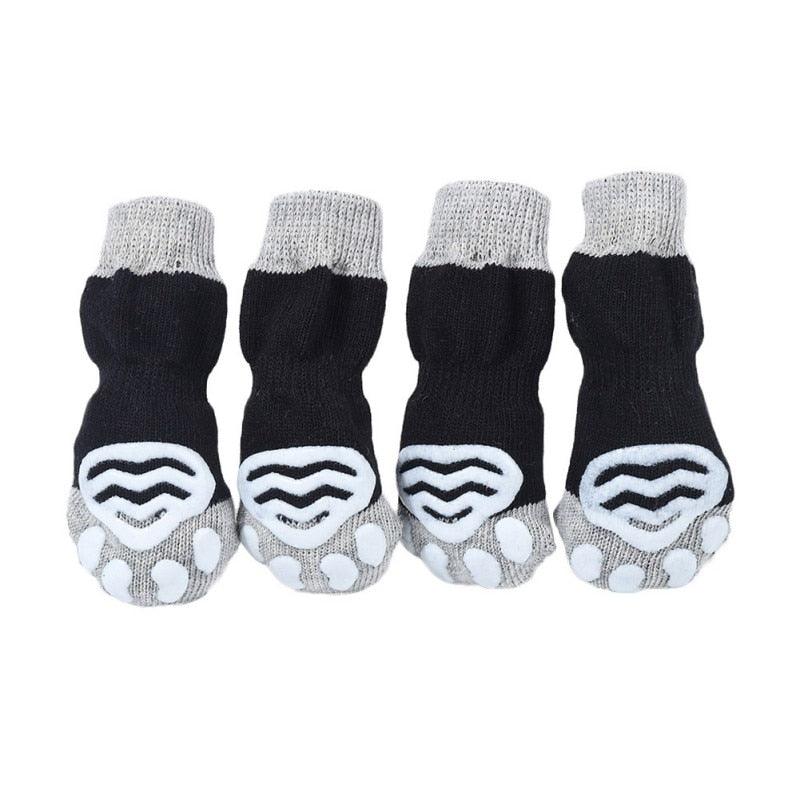 4pcs Anti-skid Cat Dog Shoes - Soft Knit Pet Dog Shoes Small Dog - Paw Care (2U75)
