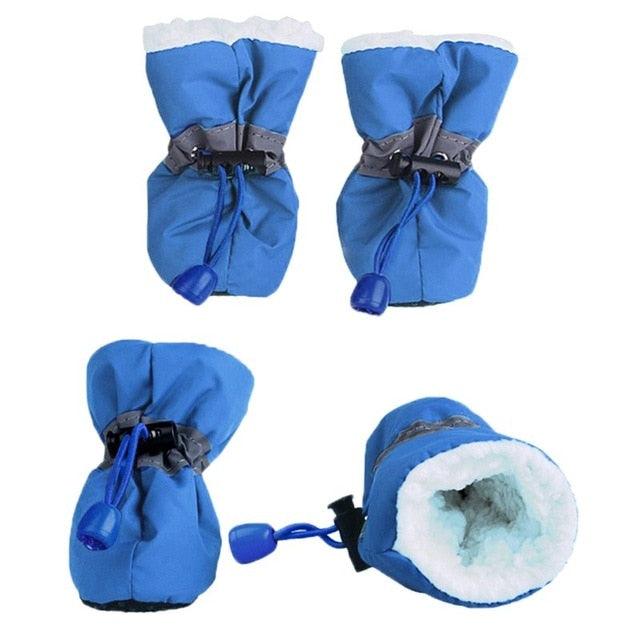 4pcs Antiskid Puppy Shoes Pet Protection Soft-soled Pet Dog Shoes - Winter Soft Supplies Pet Paw Care (2U69)