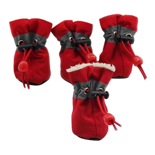 4pcs Antiskid Puppy Shoes Pet Protection Soft-soled Pet Dog Shoes - Winter Soft Supplies Pet Paw Care (2U69)