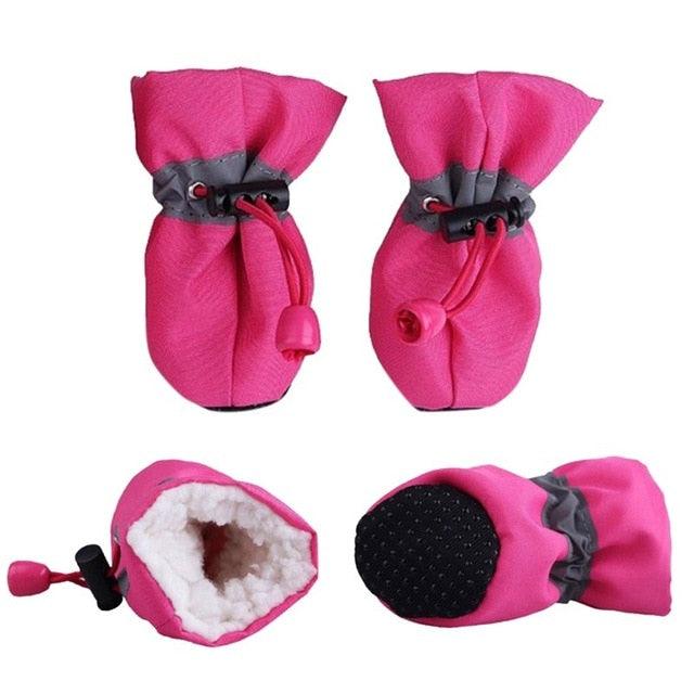 4pcs Antiskid Puppy Shoes Pet Protection Soft-soled Pet Dog Shoes - Winter Soft Supplies Pet Paw Care (2U69)