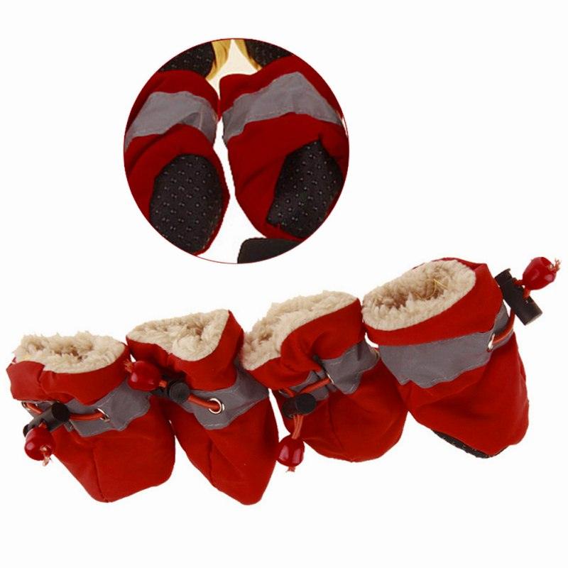 4pcs Antiskid Puppy Shoes Pet Protection Soft-soled Pet Dog Shoes - Winter Soft Supplies Pet Paw Care (2U69)