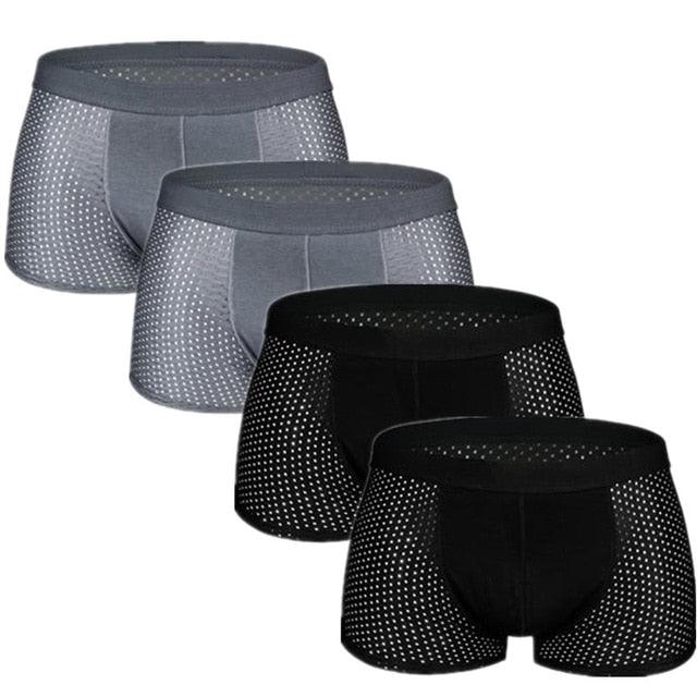 Great 4pcs/Lot Men's Boxers Underpants - Shorts Mesh Sexy Silk Large Size L-7XL (D9)(TG6)