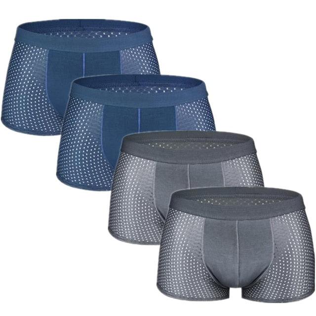 Great 4pcs/Lot Men's Boxers Underpants - Shorts Mesh Sexy Silk Large Size L-7XL (D9)(TG6)