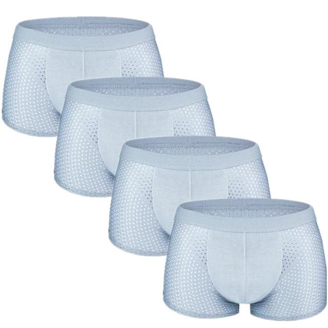 Great 4pcs/Lot Men's Boxers Underpants - Shorts Mesh Sexy Silk Large Size L-7XL (D9)(TG6)