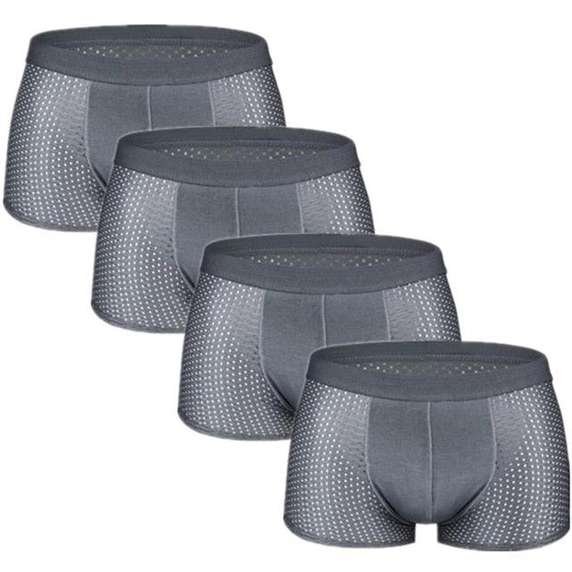 Great 4pcs/Lot Men's Boxers Underpants - Shorts Mesh Sexy Silk Large Size L-7XL (D9)(TG6)