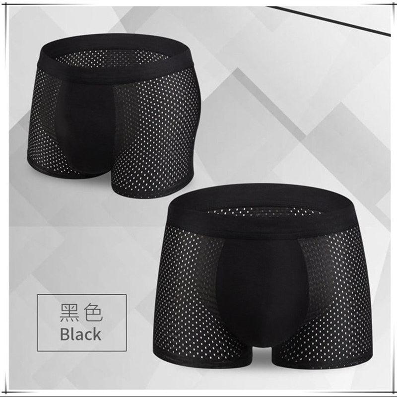 Great 4pcs/Lot Men's Boxers Underpants - Shorts Mesh Sexy Silk Large Size L-7XL (D9)(TG6)