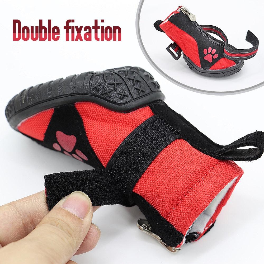 4pcs Pet Dog Shoes - Waterproof Reflective Dog Boots Outdoor Snow Rain Shoes Anti-slip Socks Footwear (D69)(W8)