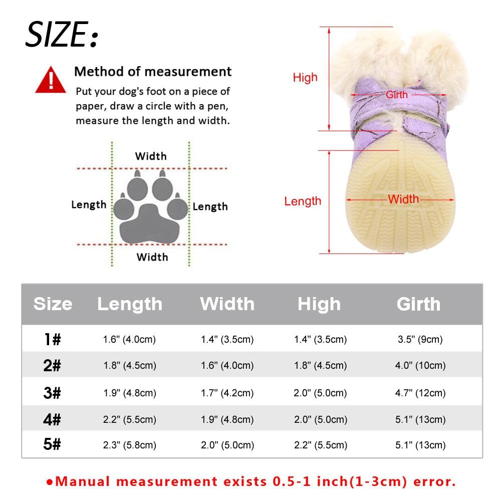 4pcs Warm Pet Dog Cat Shoes - Anti-slip Dog Boots Socks Winter Puppy Cat Rain Snow Booties Footwear (W8)(F69)