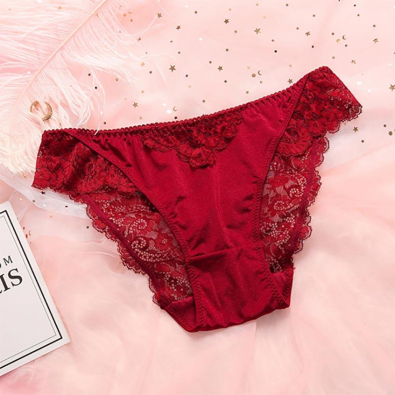 Cute 4pcs Women Lace Underwear - Sexy Transparent Mesh Panties - Seamless Briefs Breathable (TSP4)