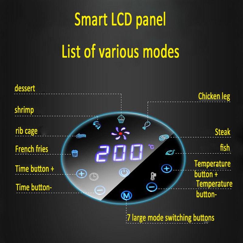 5.5 liters Air fryer Electric fryer - Home use intelligent touch screen no fuel French fries machine (D59)(H3)(1U59)
