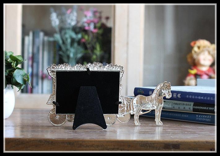 5 Inch Classic Horse Carriage Photo Frames for Picture European Frame Table Decor Christmas Gifts (AD3)1