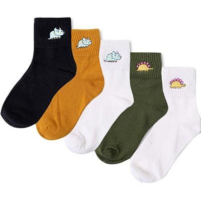 Cute 5 Pairs Women's Cotton Socks - Fashion Solid Color Sock (2WH1)(F87)