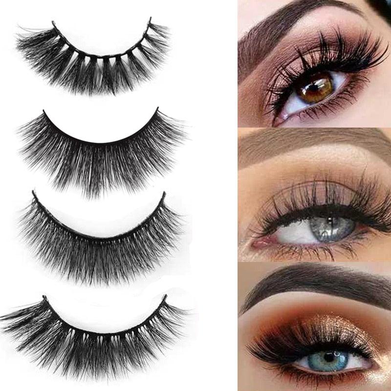 5 pairs mink lashes false eyelashes natural fake lashes 3d mink eyelashes 3d lashes (M2)(1U86)