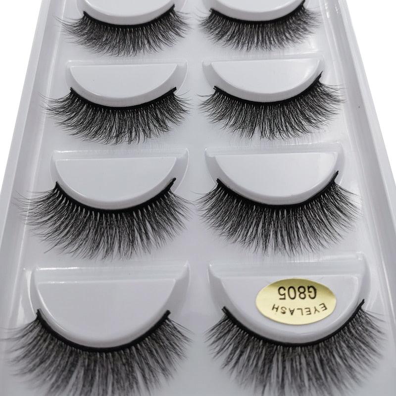 5 pairs mink lashes false eyelashes natural fake lashes 3d mink eyelashes 3d lashes (M2)(1U86)