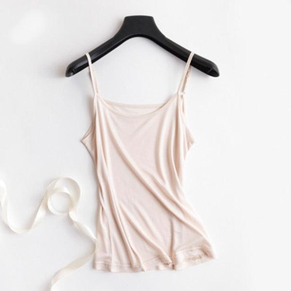 50% Natural Silk Tops -Plus Size Camisoles - Lingerie Sexy Top - Women Tank Top (TB3)(F19)