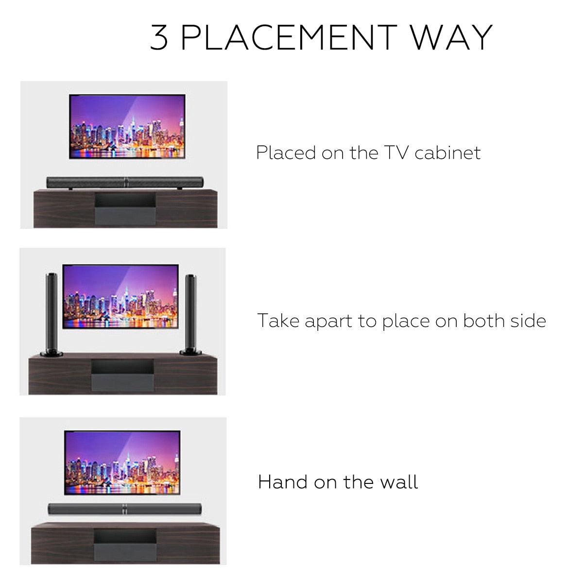 50W 100cm HiFi Detachable Wireless bluetooth Soundbar Speaker 3D Surround Stereo Subwoofer (HA5)(1U57)