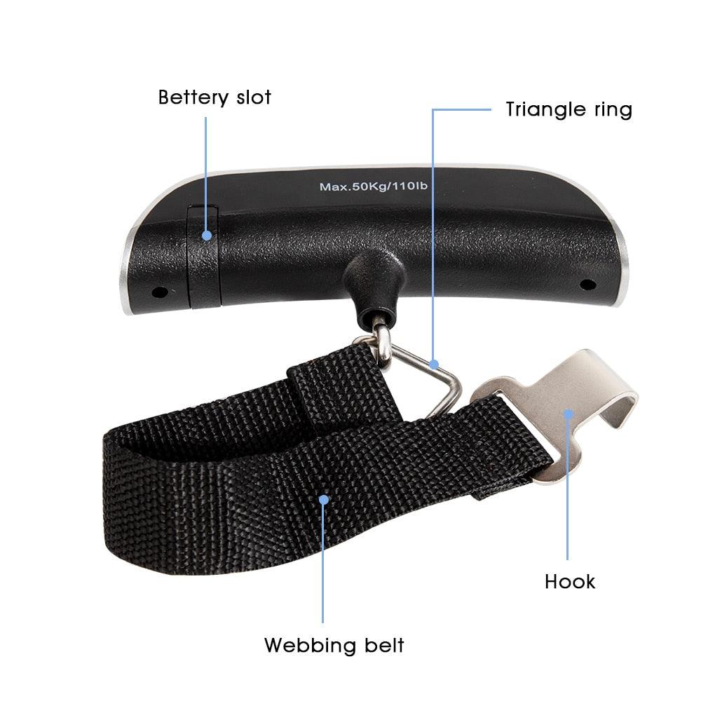 50kg/110lb Digital Electronic Luggage Scale - Portable Suitcase Scale Handled Travel Bag (LT6)(F104)
