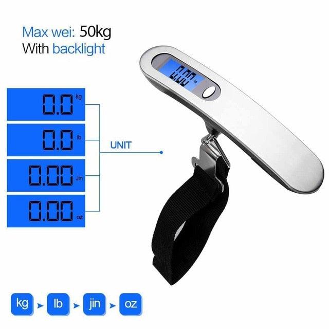 Great 50kg x 10g Digital Luggage Scale - Stainless Steel Portable Electronic Scale Balance suitcase (D79)(LT6)
