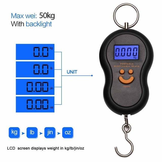 50kg x 10g Mini Digital Scale For Fishing Luggage - Travel Weighting Steelyard Hanging Electronic Hook Scale (LT6)(F104)
