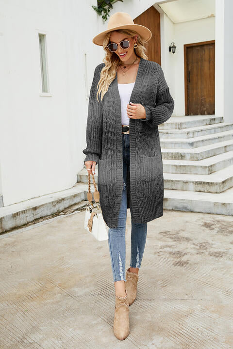 Gradient Open Front Cardigan - Deals DejaVu