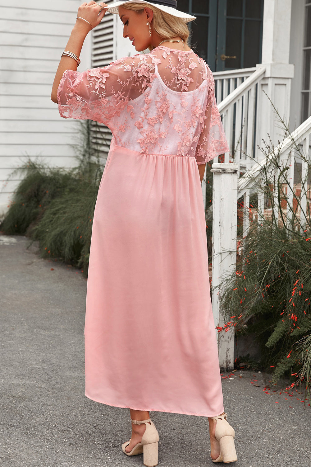 Floral Mesh Lace Crochet Open Front Kimono (TB11D) T