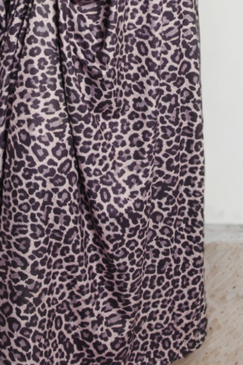 Leopard Round Neck Maxi Dress (BWMT) T - Deals DejaVu
