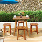 5PCS Acacia Patio Dining Set Outdoor Dining Furniture w/Square Table & 4 Stools (FW1)(FW3)(1U67)