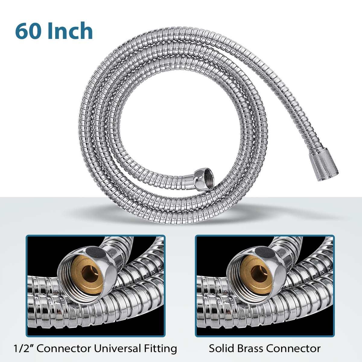 5PCS/Set Shower Set Shower Head Shower Tube Shower Wall Holder Stainless Steel Rustproof ABS Shower Kit (D65)(B&3)(1U65)