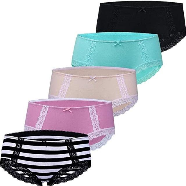 Trending 5Pcs/Pack Women's Panties - Soft Cotton Breathable Comfort Underwear - Sexy Stretchy Bikini (D28)(TSP2)(TSP4)
