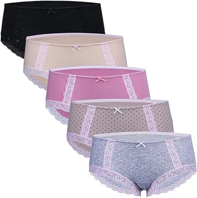 Trending 5Pcs/Pack Women's Panties - Soft Cotton Breathable Comfort Underwear - Sexy Stretchy Bikini (D28)(TSP2)(TSP4)