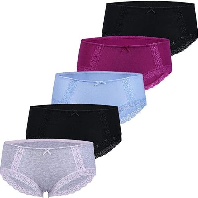 Trending 5Pcs/Pack Women's Panties - Soft Cotton Breathable Comfort Underwear - Sexy Stretchy Bikini (D28)(TSP2)(TSP4)