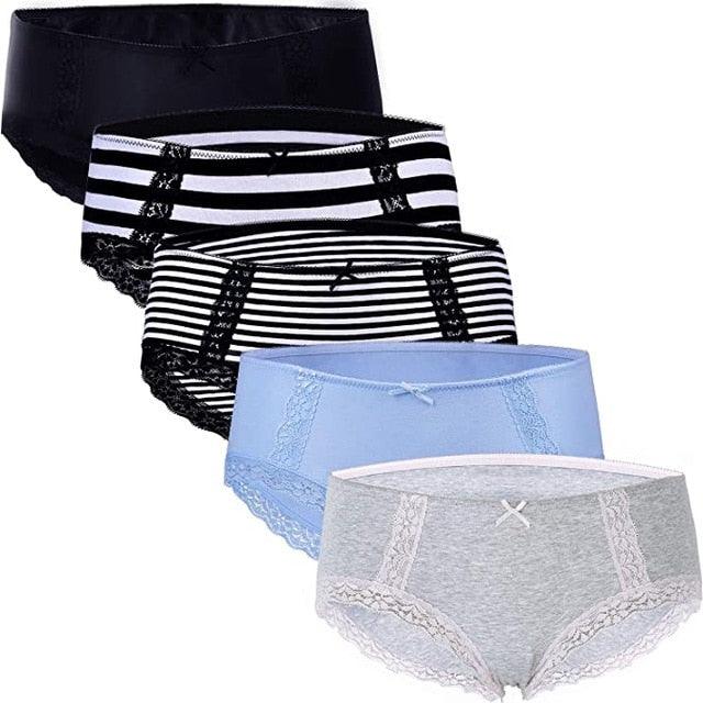 Trending 5Pcs/Pack Women's Panties - Soft Cotton Breathable Comfort Underwear - Sexy Stretchy Bikini (D28)(TSP2)(TSP4)